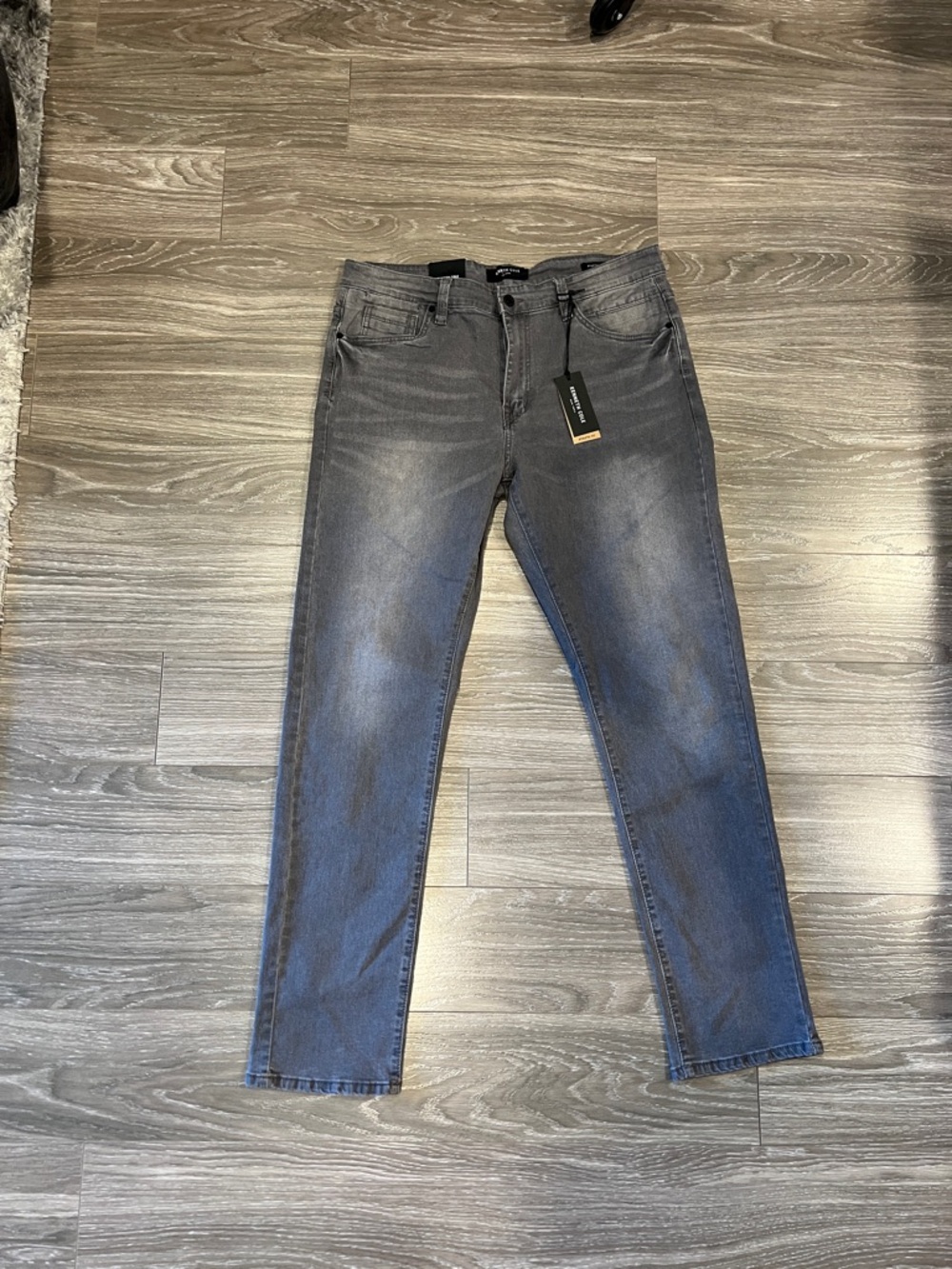 Kenneth Cole Men's Charcoal Slim Straight Jeans
